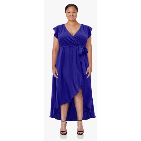 Women's maxi dress royal blue Boho V-Neck Wedding Guest Graduation Party XXL - Picture 1 of 14